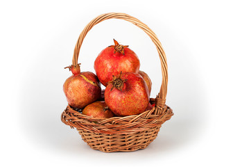 Pomegranate on a white background.