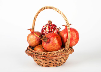 Pomegranate on a white background.