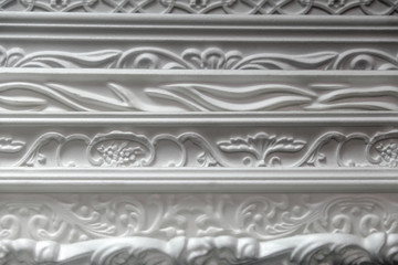 Background of the ceiling plastic plinths. Apartment repair © es0lex