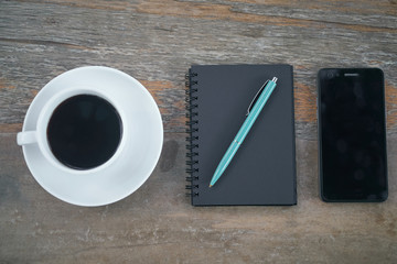 Office desk before work