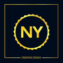 Initial Letter NY Logo Template Design