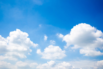Naklejka na ściany i meble Beautiful clouds and dark blue sky during the sunny day.