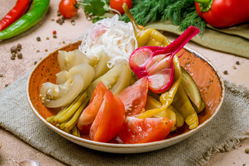plate of pickles
