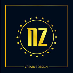 Initial Letter NZ Logo Template Design