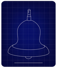 3d model of a bell on a blue