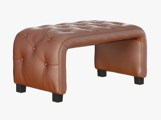 Brown bench capitone 3d rendering