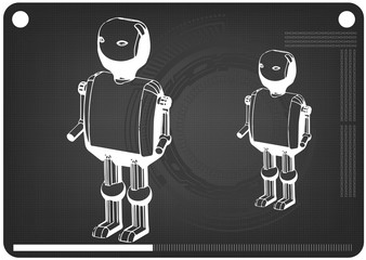 3d model of the robot on a black