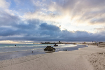 Totoralillo beach at Coquimbo region in north Chile at Atacama Desert is an amazing wild beach with...