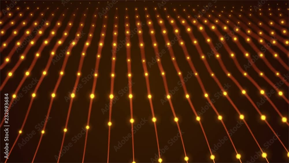 Poster 4k 60 fps. abstract loopable wavy dots background. concept of futuristic animation.