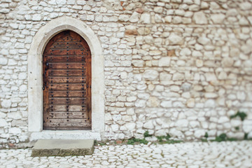 Fototapeta na wymiar half door in the castle