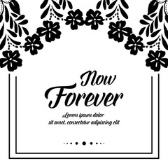 Design ornament frame for now forever card vector illustration