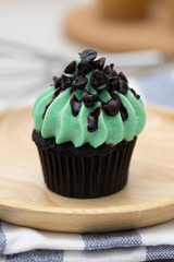 Tasty cupcakes Homemade  muffin  with cream buttercream for birthday, valentine, and christmas holliday