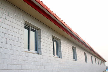 ceramic tile walls and Windows in a bungalow