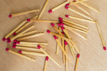 Matchstick on the table