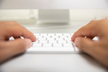 hand people with keyboard typing