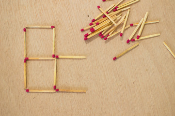 Matchstick on the table 