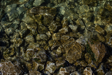 Rocks under water
