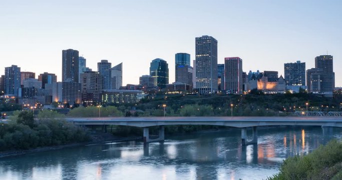 A Day To Night Timelapse Of The Edmonton Skyline 