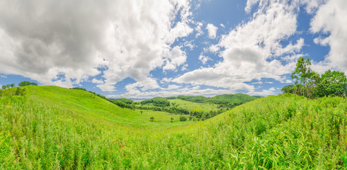 Clouds over the hills