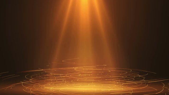 Abstract Christmas Gold shimmering background. Golden glitters bokeh particles. Stage floor for display your product