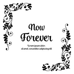 Hand draw vector floral for now forever card