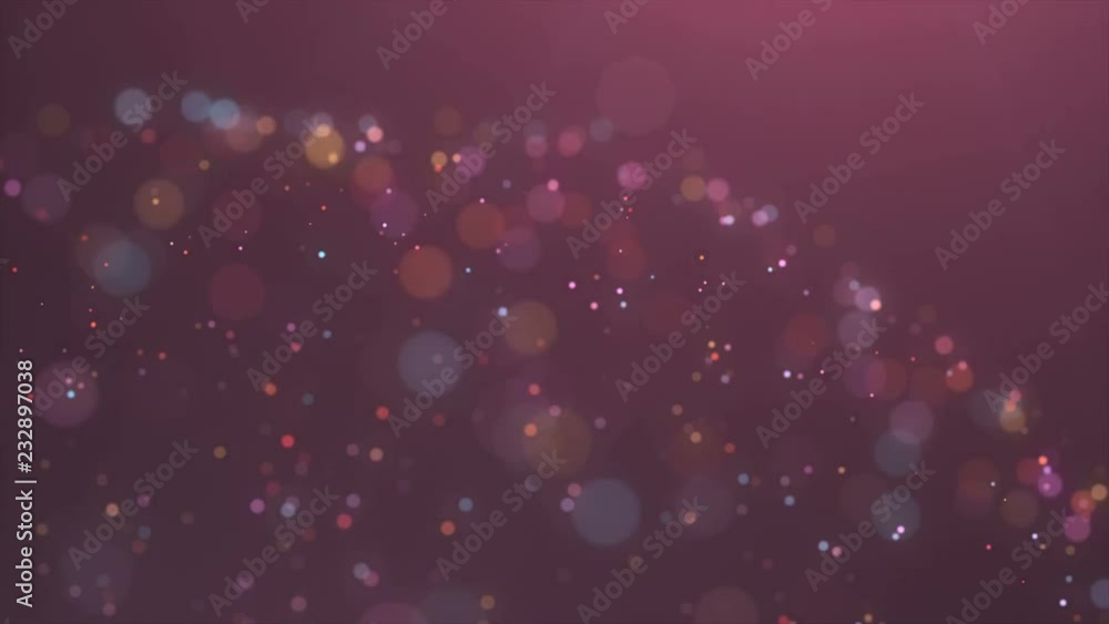 Poster 4k abstract festive red motion background with defocused round bokeh lights. particle shine. xmas 20