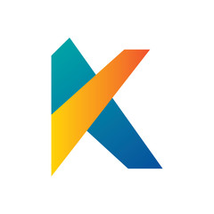 Letter K logo colourful