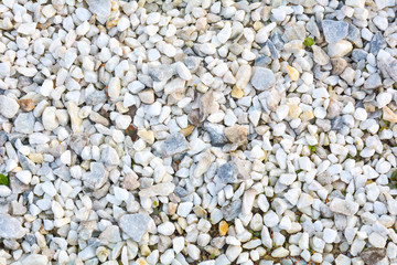 Small White pebble background. Top view texture