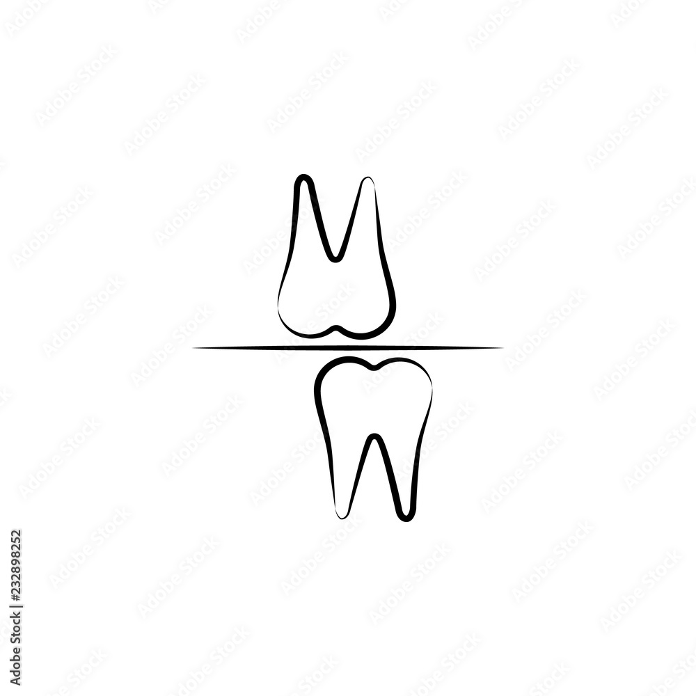 Poster bruxism, bite block icon. element of dantist for mobile concept and web apps illustration. hand draw
