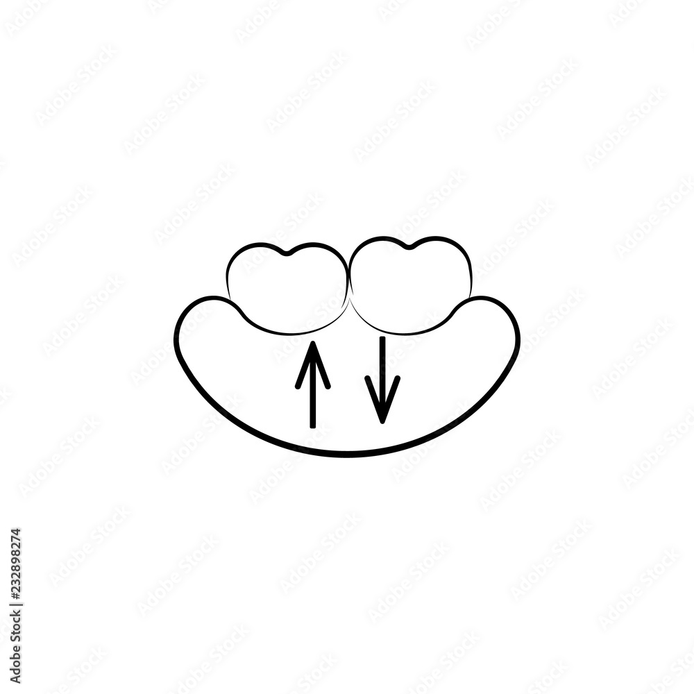 Poster change tooth icon. element of dantist for mobile concept and web apps illustration. hand drawn icon 