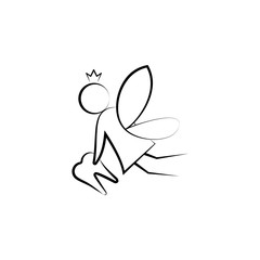 angel, tooth icon. Element of dantist for mobile concept and web apps illustration. Hand drawn icon for website design and development, app development