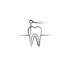 dental treatment icon. Element of dantist for mobile concept and web apps illustration. Hand drawn icon for website design and development, app development