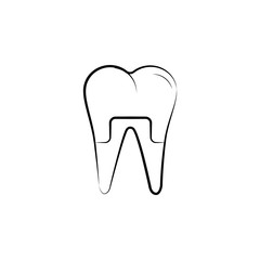 dental treatment, tooth icon. Element of dantist for mobile concept and web apps illustration. Hand drawn icon for website design and development, app development