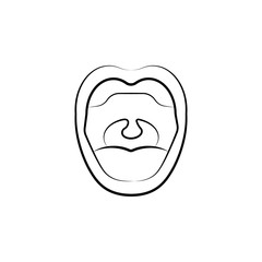 oral cavity icon. Element of dantist for mobile concept and web apps illustration. Hand drawn icon for website design and development, app development