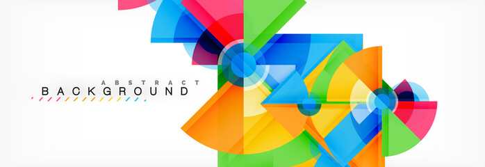 Triangles and circle geometric background