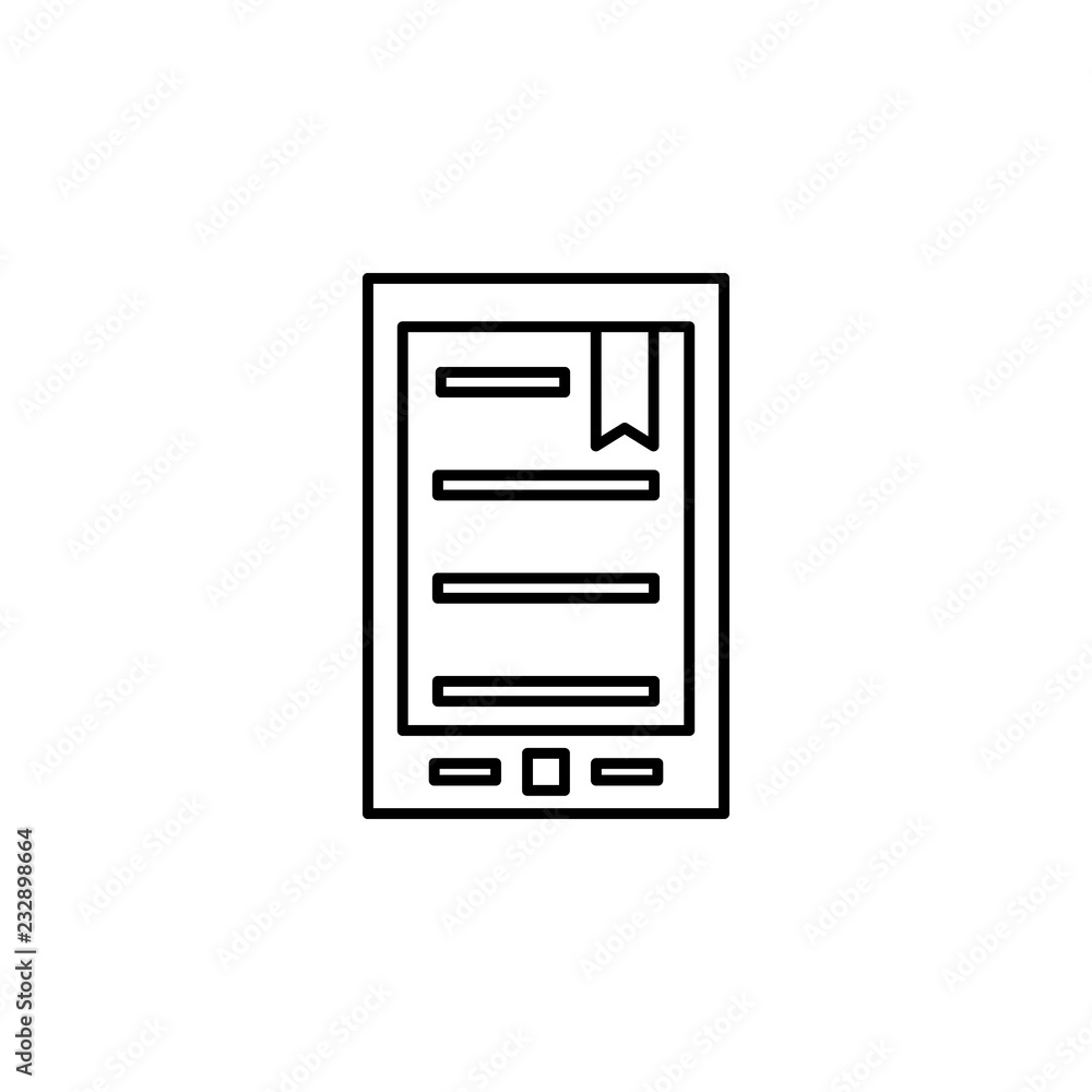 Aufkleber ebook, electronical book icon. element of education icon for mobile concept and web apps. thin line 