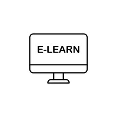 computer, education, elearning icon. Element of education icon for mobile concept and web apps. Thin line computer, education, elearning icon can be used for web and mobile