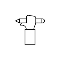 hand, knowledge, pen icon. Element of education icon for mobile concept and web apps. Thin line hand, knowledge, pen icon can be used for web and mobile