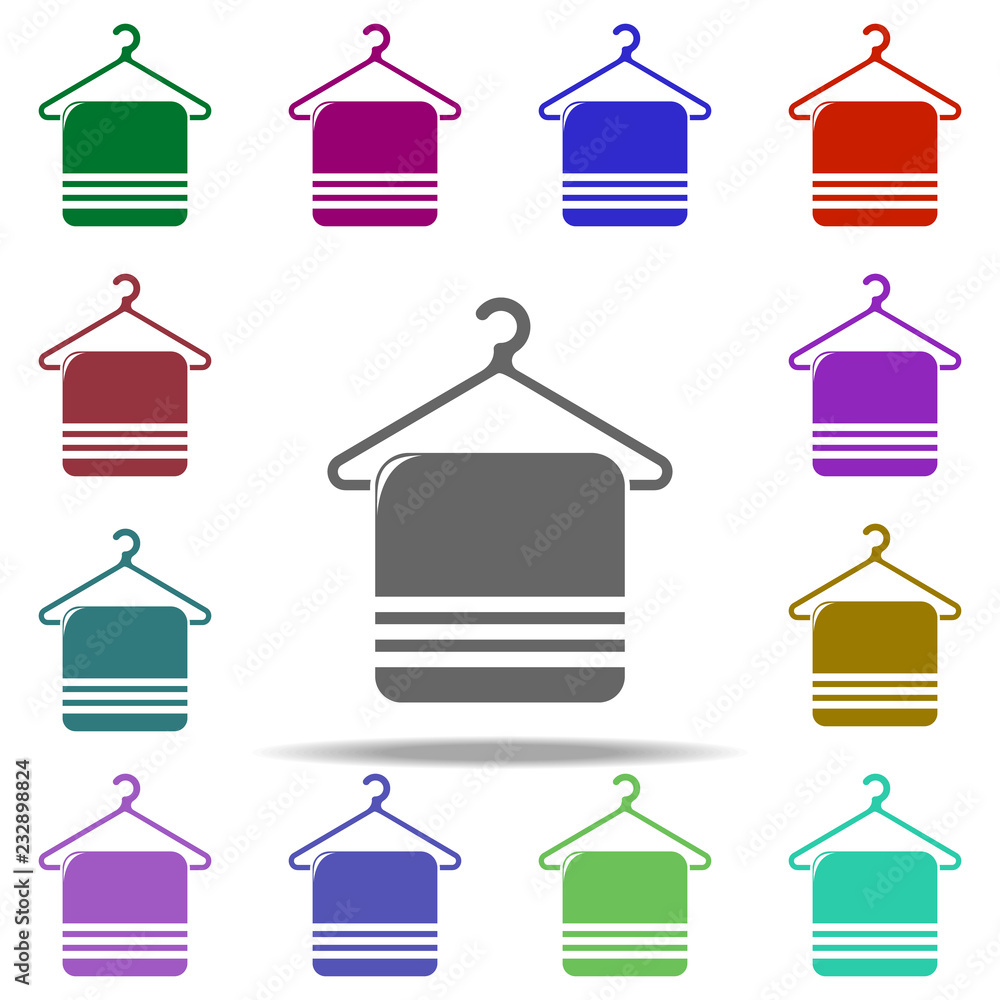 Aufkleber towel on a hanger icon. elements of bathroom in multi color style icons. simple icon for websites, w