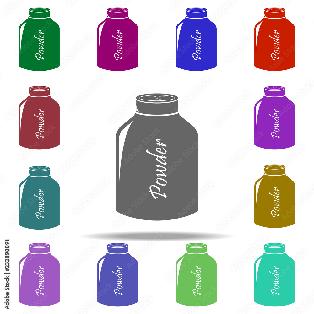 Poster powder icon. elements of bathroom in multi color style icons. simple icon for websites, web design, 