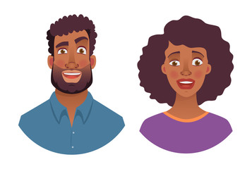portrait of african man and woman