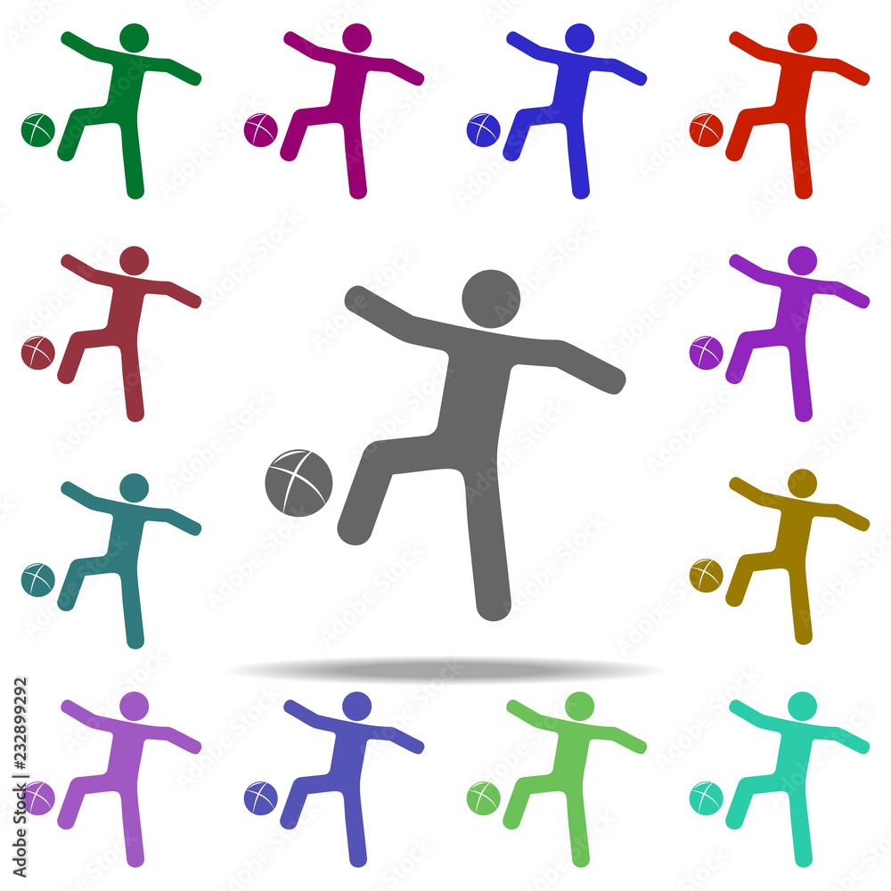 Poster child playing ball icon. elements of children in multi color style icons. simple icon for websites, 