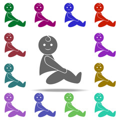 sitting baby icon. Elements of Children in multi color style icons. Simple icon for websites, web design, mobile app, info graphics