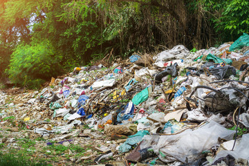 Pollution concept, Garbage pile in the wrong place.