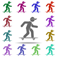 baby on skateboard icon. Elements of Children in multi color style icons. Simple icon for websites, web design, mobile app, info graphics