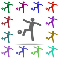 child playing ball icon. Elements of Children in multi color style icons. Simple icon for websites, web design, mobile app, info graphics