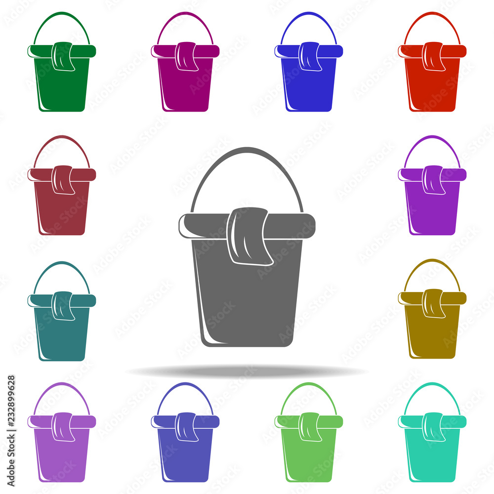 Aufkleber bucket for cleaning icon. elements of cleaners in multi color style icons. simple icon for websites,