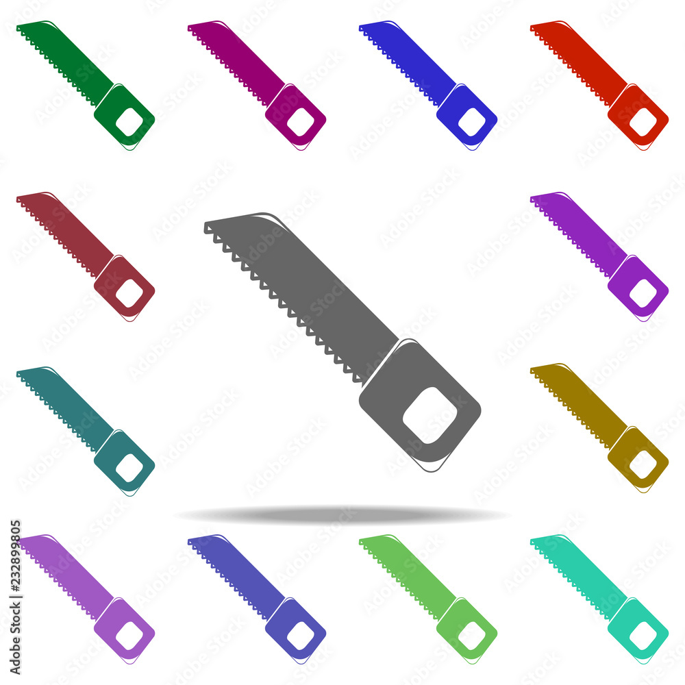 Poster saw icon. elements of construction tools in multi color style icons. simple icon for websites, web d