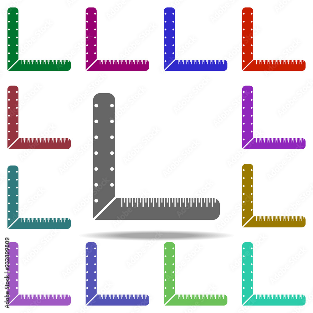 Poster angle ruler icon. elements of construction tools in multi color style icons. simple icon for website