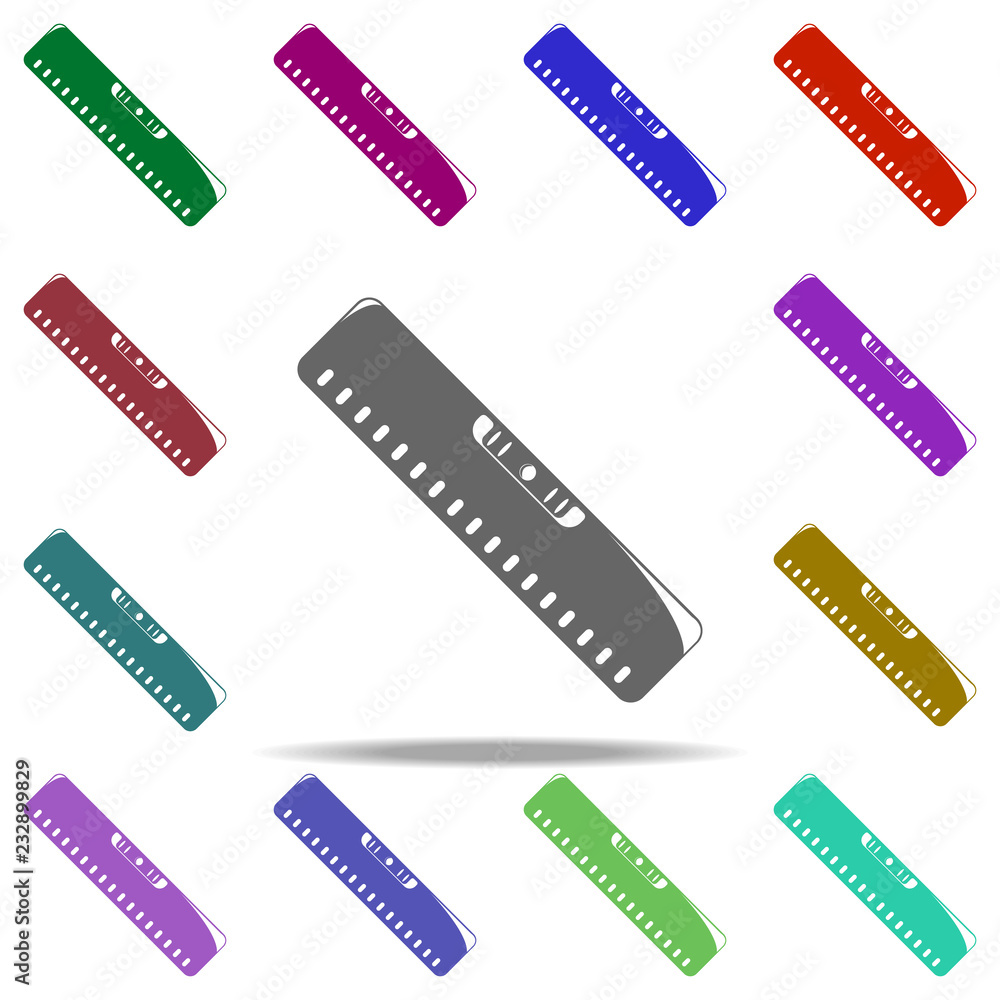 Poster building level meter icon. elements of construction tools in multi color style icons. simple icon fo